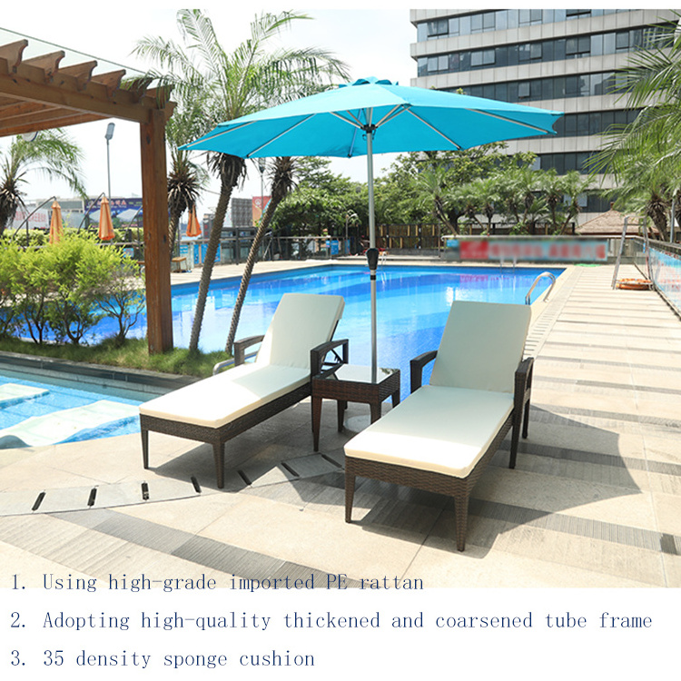 Creative Modern Patio Furniture Wicker Beach Swimming Pool Rattan Chaise Lounge Outdoor Lounge Rattan Recliner Furniture