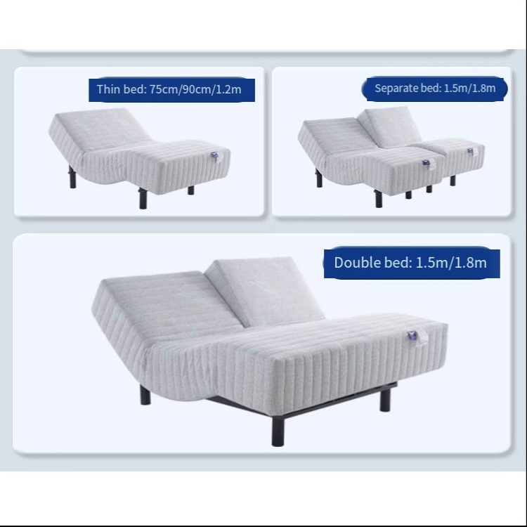 Split king adjustable bed with mattress Oaken Motor  Controllable Adjustable king size bed frame with mattress base