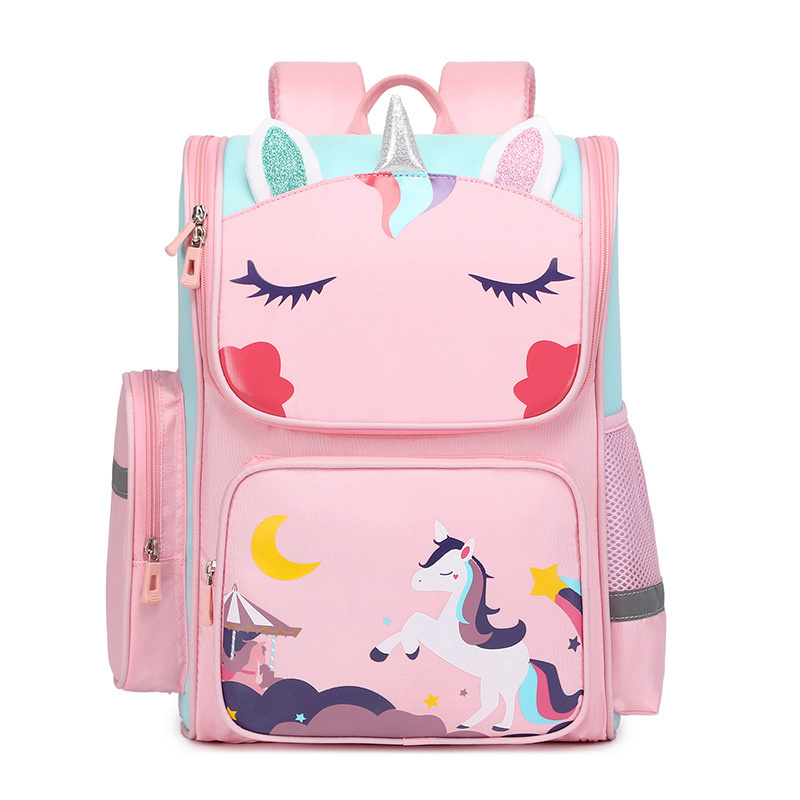 Wholesale New Children custom logo Cartoon unicorn schoolbag Waterproof 1-6 Grade Kids Backpack School Bag For Girl's