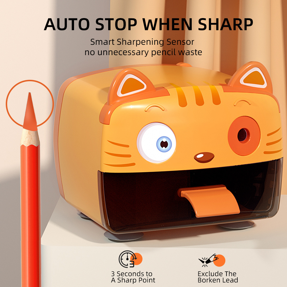 Heavy Duty Plug in Powered Electric Pencil Sharpener Automatic Auto Stop Pencil Sharpener for Kids School