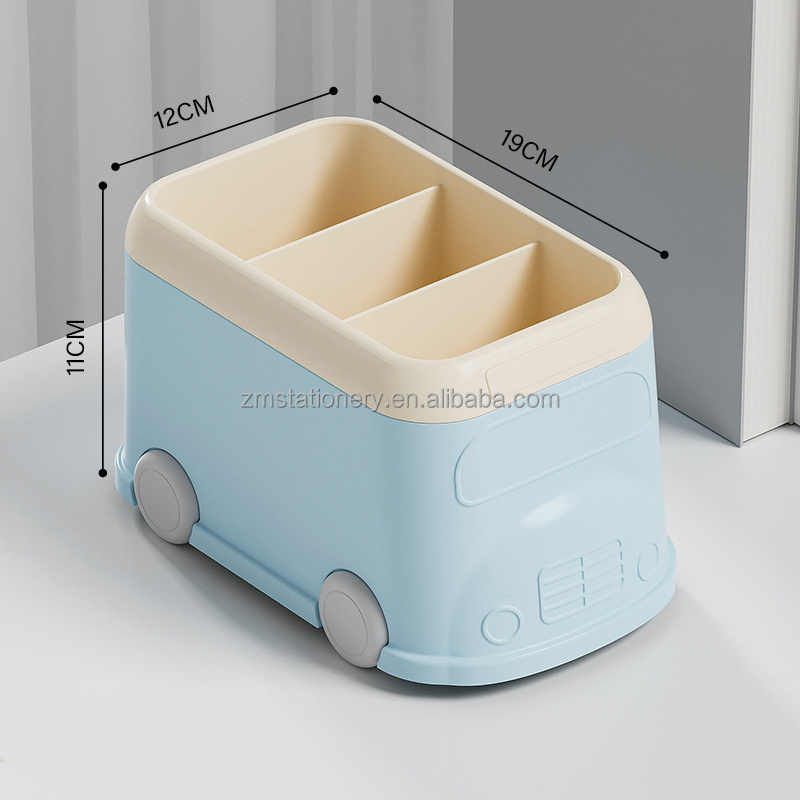 School bus pen holder storage desktop box student stationery pen holder desk multifunctional storage pen holder