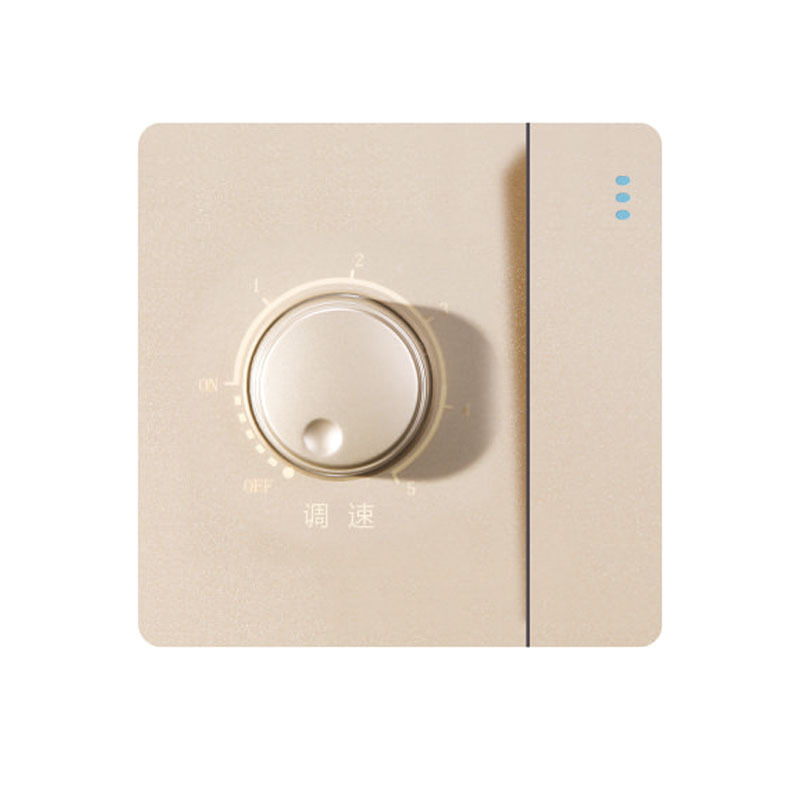 New Arrival Gold Modern UK Standard Light Switches Safe 1 Gang Dimmer Switch