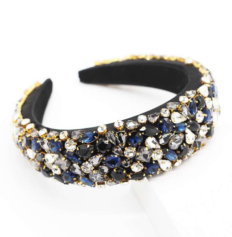 fashion women baroque headband hair accessories luxury rhinestone padded headband full crystal jewelry headband