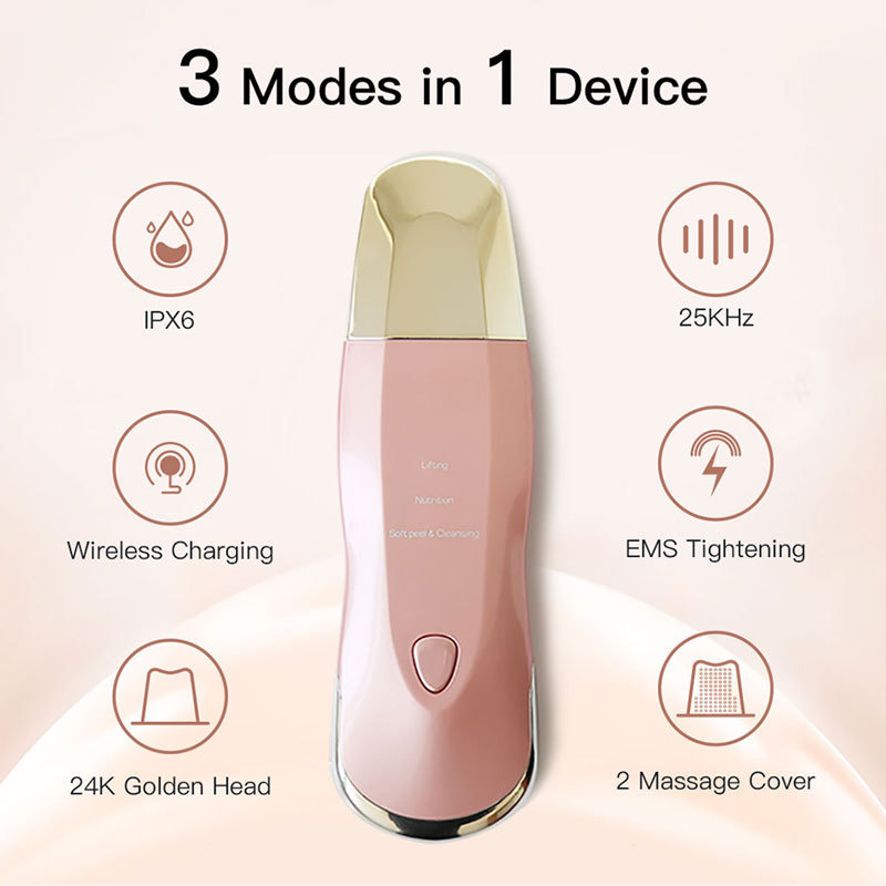 Yuskin Beauty Facial Sonic Skin Scrubber Exfoliating Spatula Ultrasonic Machine Electric Dead Ion ultrasound Skin Scrubber