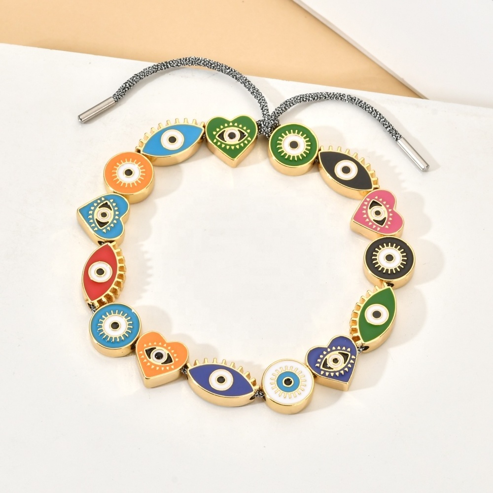 Classic Jewelry Making Cute DIY Greek Eye Charms Handmade Colorful Enamel Evil and Eye Charms Beads