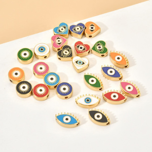 Classic Jewelry Making Cute DIY Greek Eye Charms Handmade Colorful Enamel Evil and Eye Charms Beads