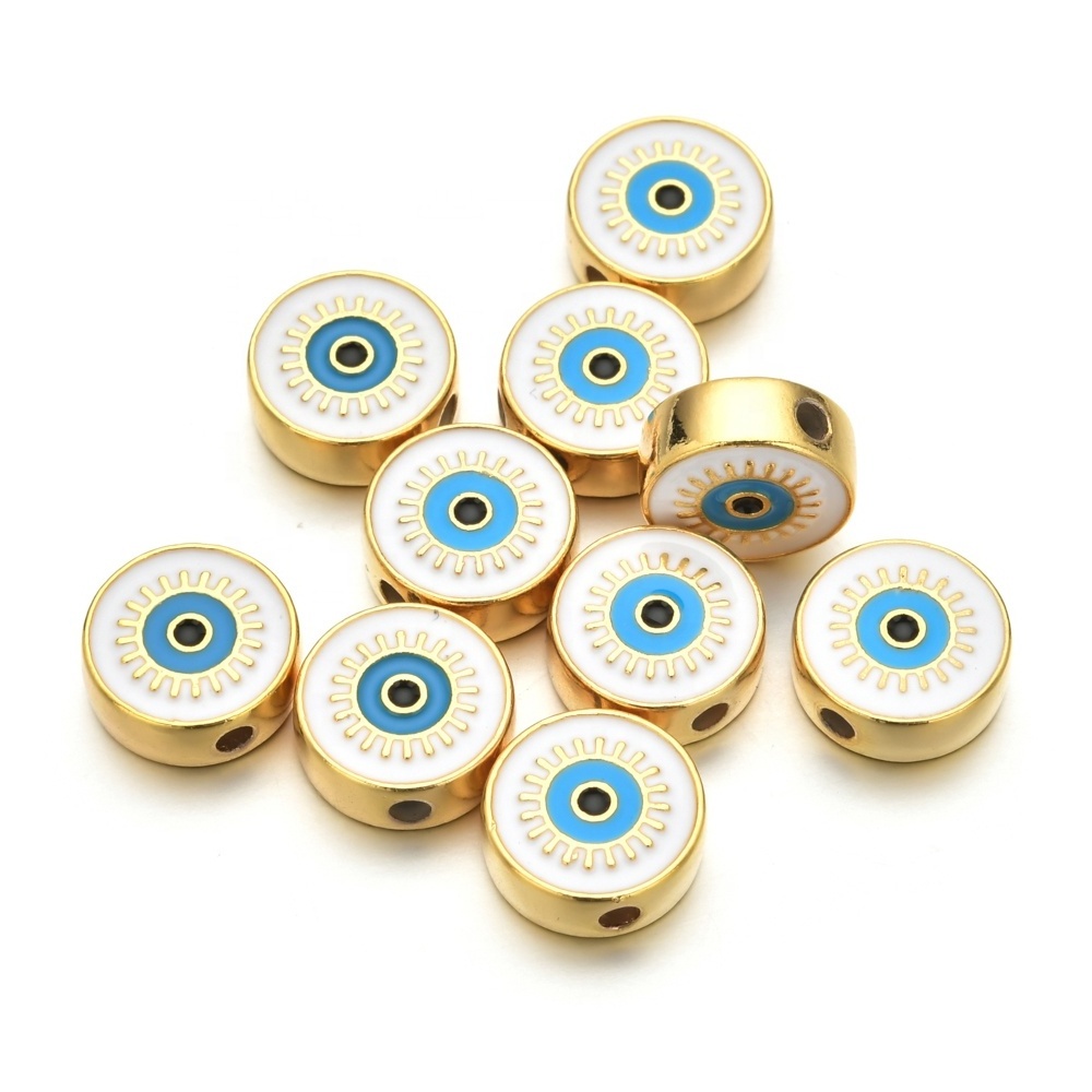 Classic Jewelry Making Cute DIY Greek Eye Charms Handmade Colorful Enamel Evil and Eye Charms Beads