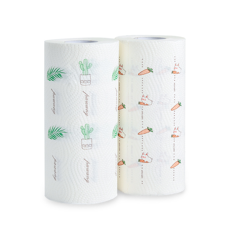 Popular Disposable Paper Towel Big Roll Cleaning reusable  OEM Lazy Rag free sample kitchen paper