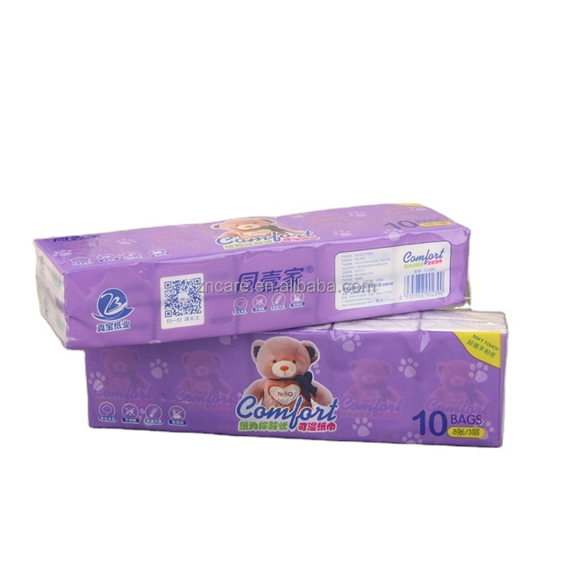 Wholesale Promotional Customized Wallet Pocket Tissue Pack Soft Paper Handkerchief Manufacturer Disposable Facial Tissue 3 Ply