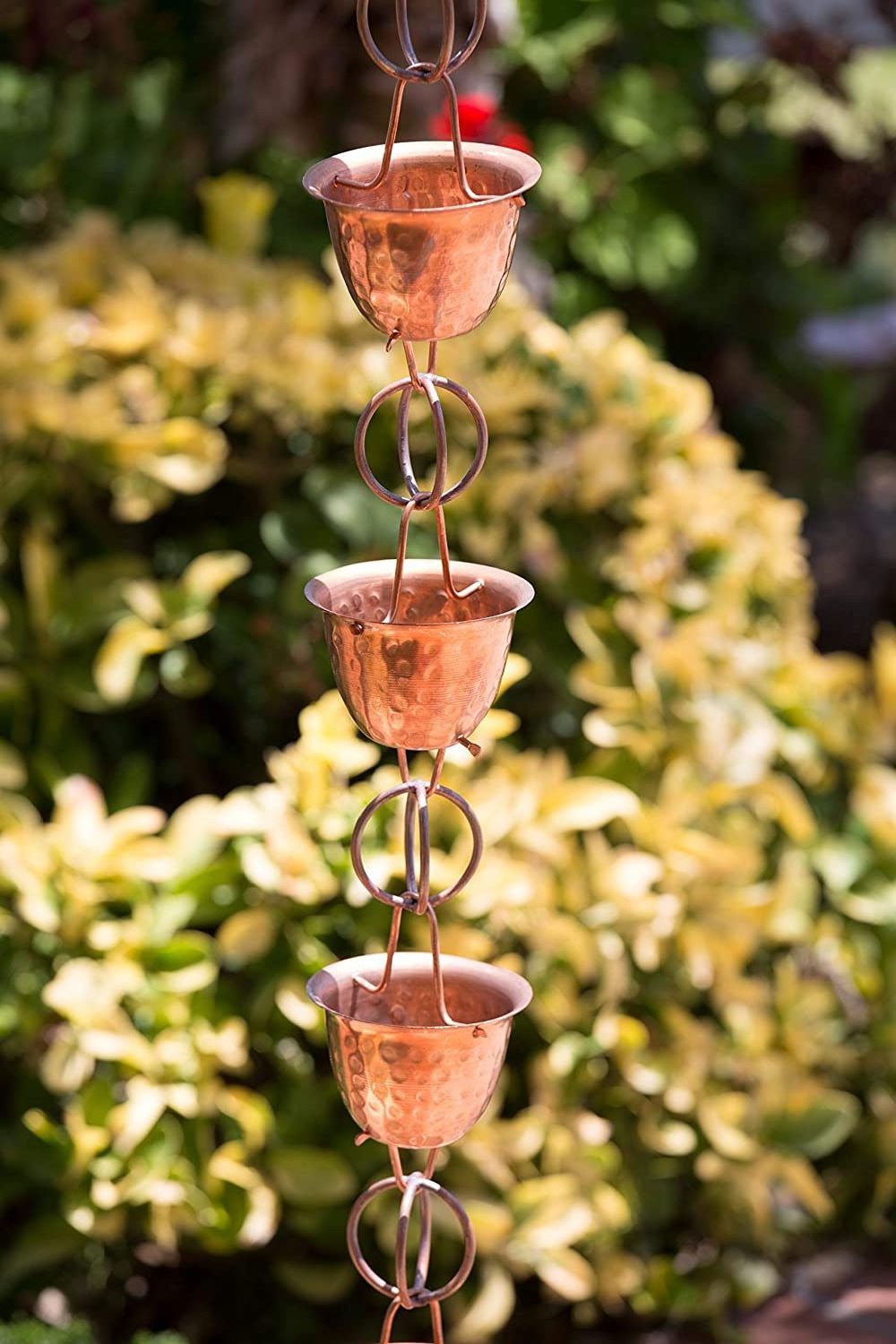 Manufacturer of Handmade Pure Copper Rain Chain for Garden 8.5ft  15 Cups Metal Flower Tulip Cups Rain Chains with Gutter