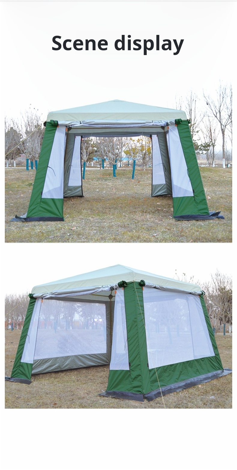 High Quality Outdoor Portable Large Space Awning 5-8 Person Camping Tent Complete Set of Camping Tent Factory Wholesale