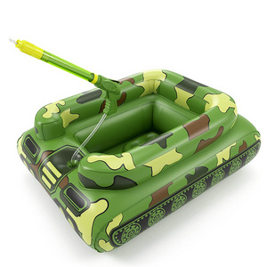 Hot Sell Inflatable Tank  Swim Pool Float Boat Island Water Play Toys with Water Gun for Adults and Kids