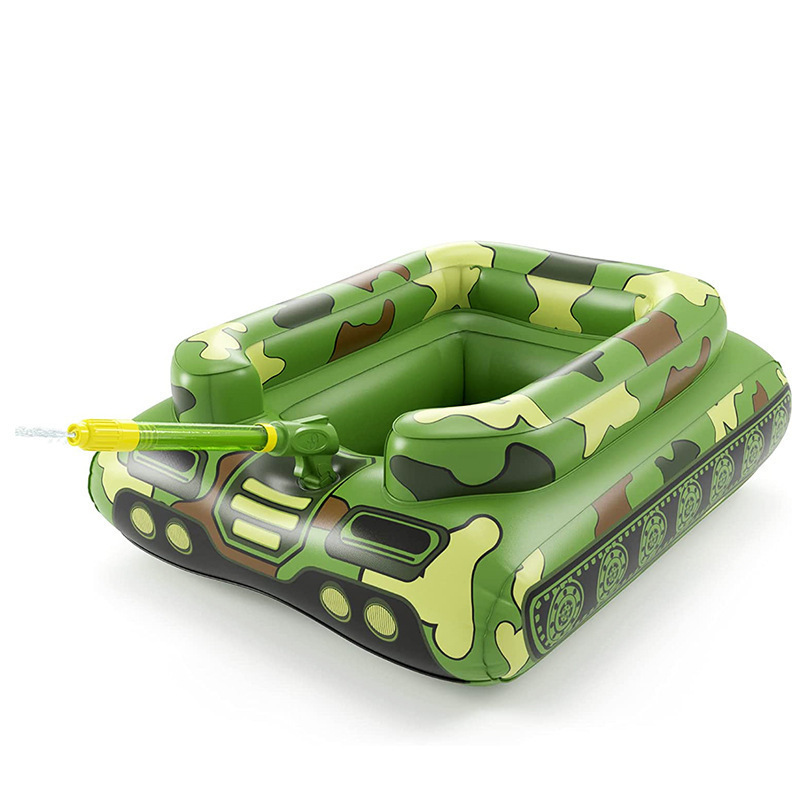 Hot Sell Inflatable Tank  Swim Pool Float Boat Island Water Play Toys with Water Gun for Adults and Kids