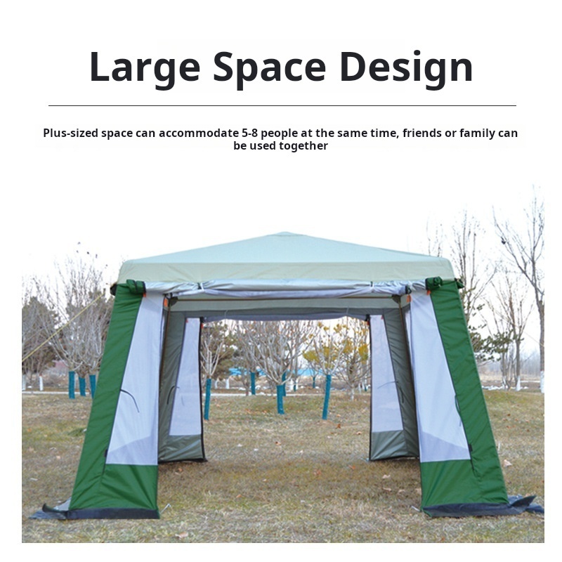 High Quality Outdoor Portable Large Space Awning 5-8 Person Camping Tent Complete Set of Camping Tent Factory Wholesale