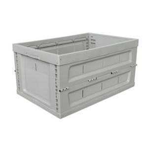 600x400x295 mm Hot Sale Foldable Plastic Crates Packaging Storage Collapsible Plastic Moving Box Stackable Foldable Box