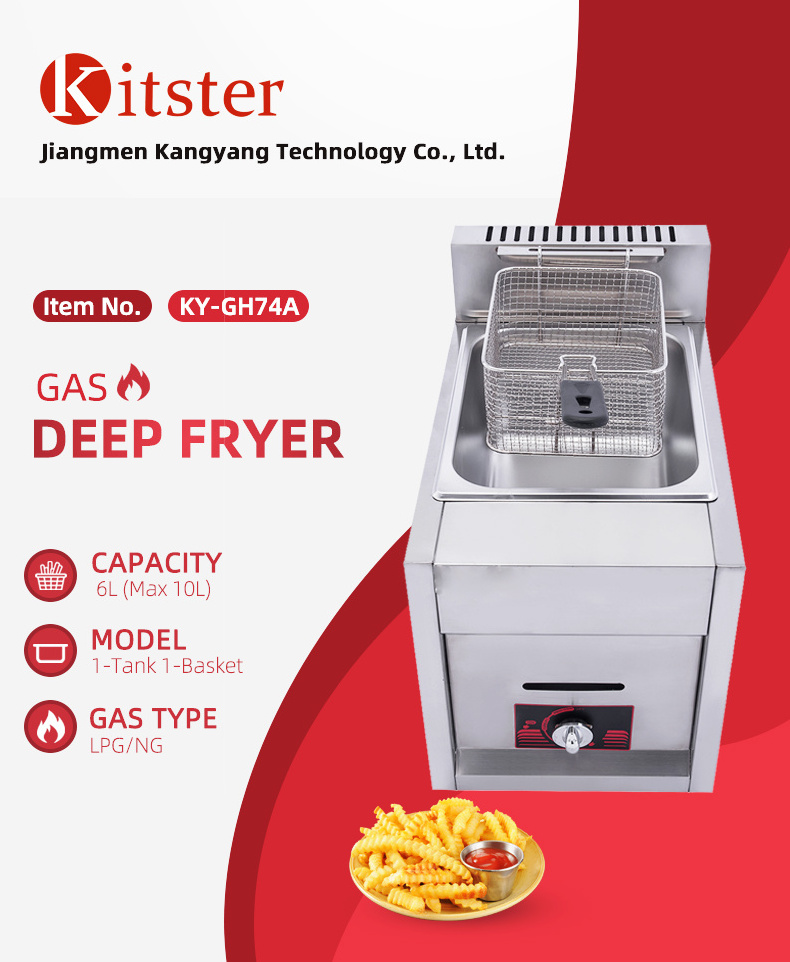 6L Natural Gas Stainless Steel Deep Fryer Broasted Machine Chicken Propane Fryer Frier Fryer Deep