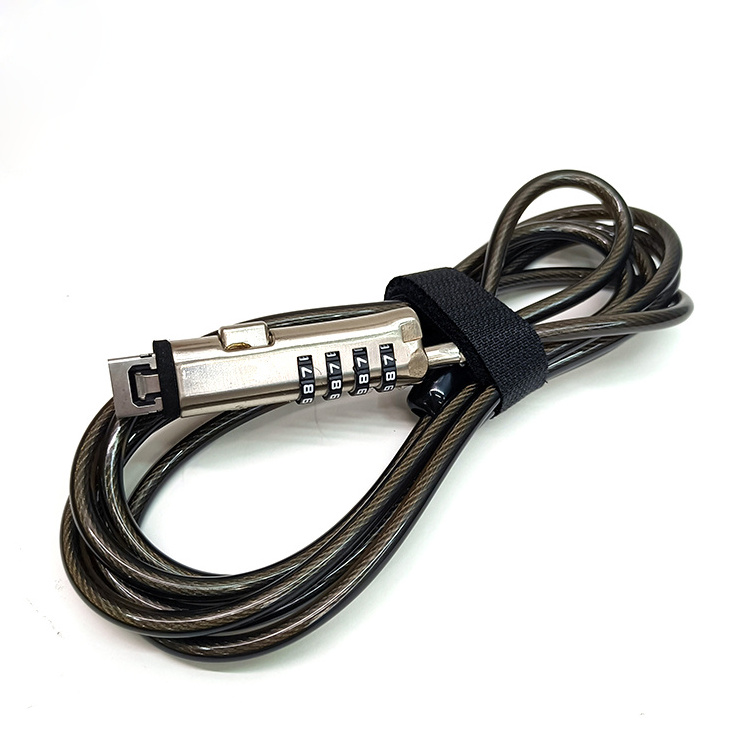 High Security Universal anti-theft USB Laptop Combination Cable Lock with 4 digit password 2 meter wire