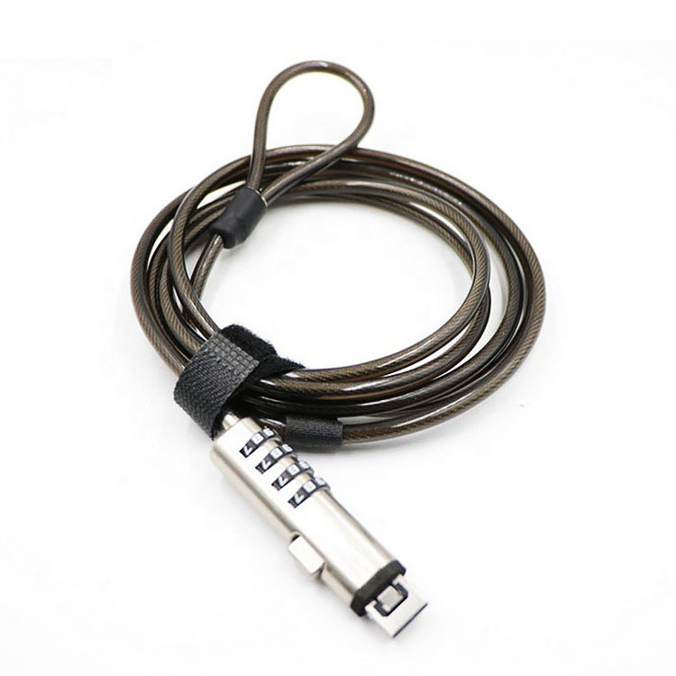 High Security Universal anti-theft USB Laptop Combination Cable Lock with 4 digit password 2 meter wire