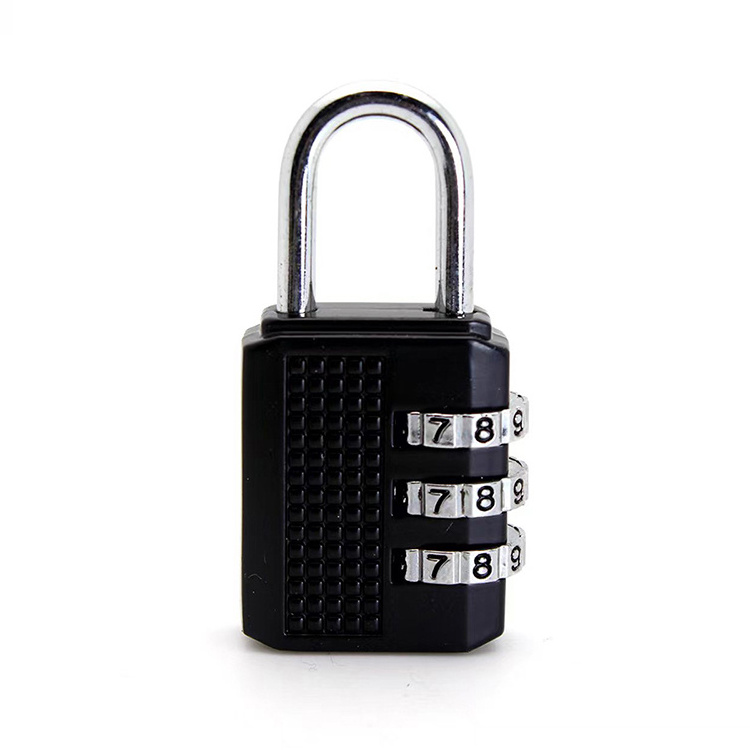 Hot Sale Black 3 digit security combination padlock safe password digital number luggage lock