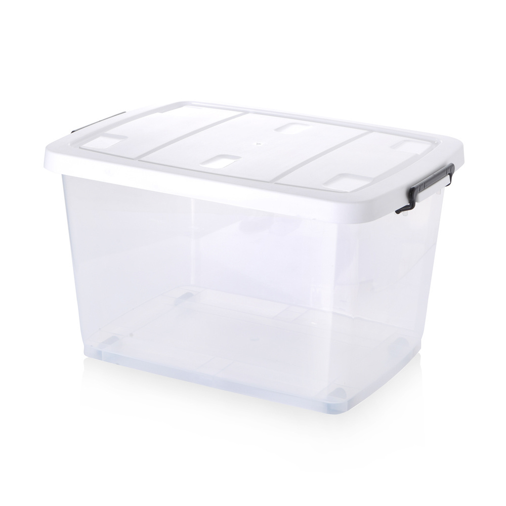 Plastic Storage Tote Box Storage Boxes & Bins Plastic Container Cajas Plasticas Clothing Organizer Modern Rectangle 65L