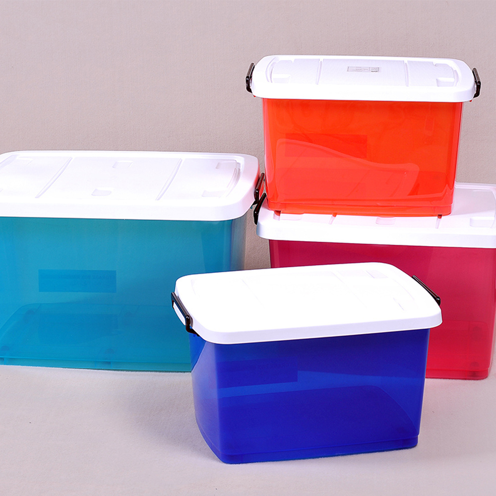 Plastic Storage Tote Box Storage Boxes & Bins Plastic Container Cajas Plasticas Clothing Organizer Modern Rectangle 65L