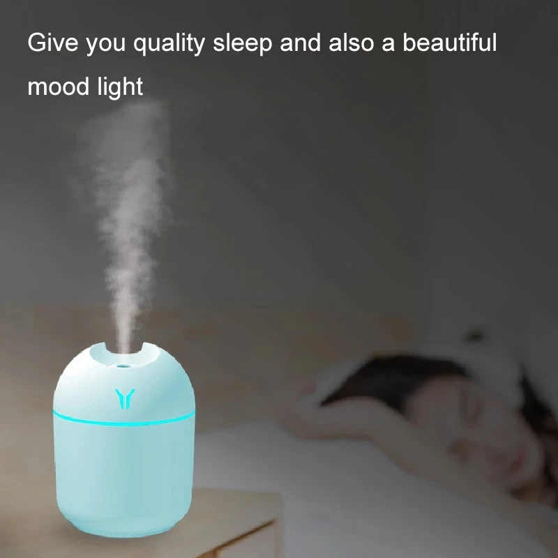 250ML Mini Air Humidifier USB Mute Essential Oil Diffuser Portable Large Spray Car Mist Maker with LED Night Lamp Diffuser