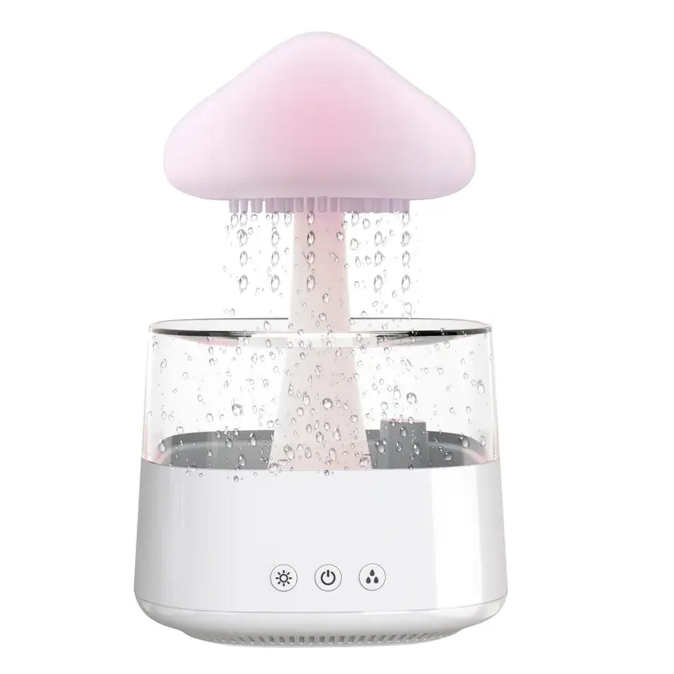 Mushroom Rain Cloud Night, Light Aromatherapy Essential Oil Diffuser Micro Humidifier Desk Fountain Bedside Sleeping humidifier