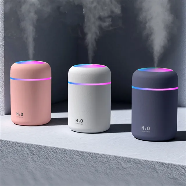 2023 China Hot Sale 300ml Car Small Air Humidifier Aroma Diffuser Portable Led Rainbow Smart Mist Usb air Humidifier