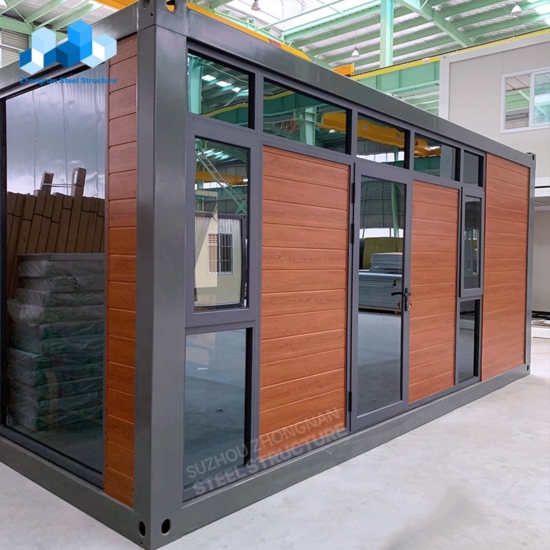 Low cost modern ready made mobile homes prefabricated easy assembled flatpack glass wall  wooden container house new zealand