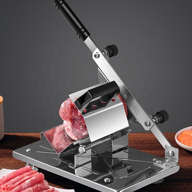 Home kitchen multi purpose manual meat mincer stainless steel frozen meat cutting machine meat slicer