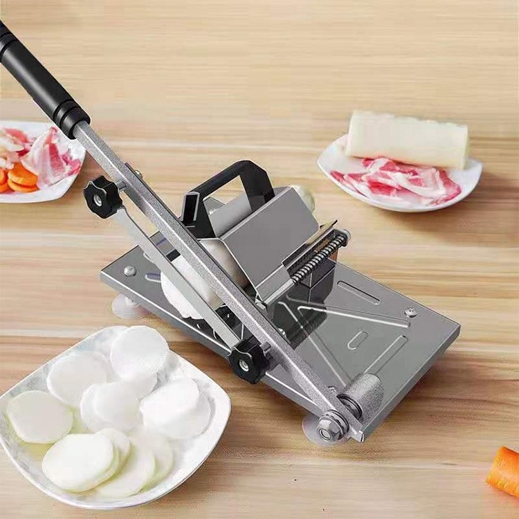 Home kitchen multi purpose manual meat mincer stainless steel frozen meat cutting machine meat slicer