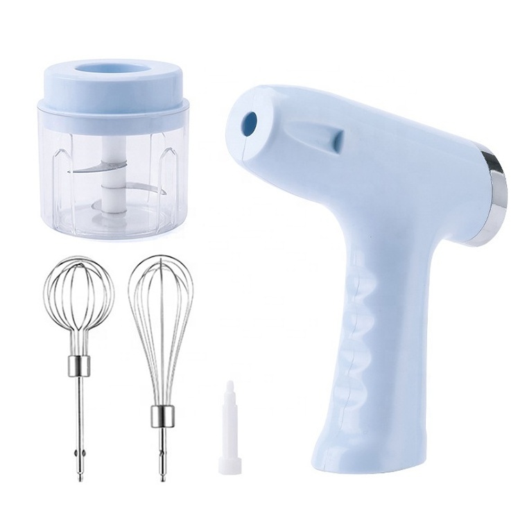 Multi functional cordless 5 speed 3 in 1 electric mini usb hand mixer meat food garlic vegetable chopper