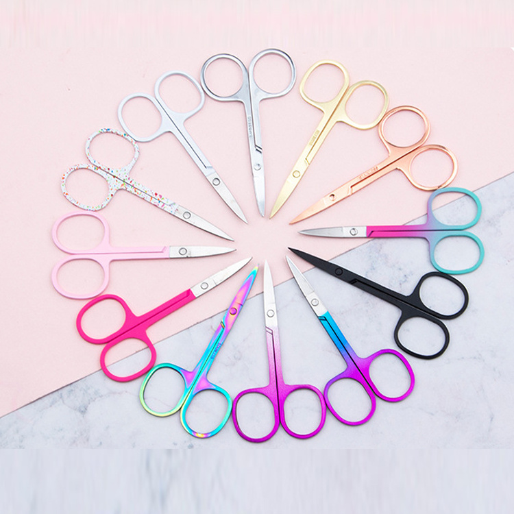 Eyelash&eyebrow stainless steel tweezers and scissors private label custom packaging