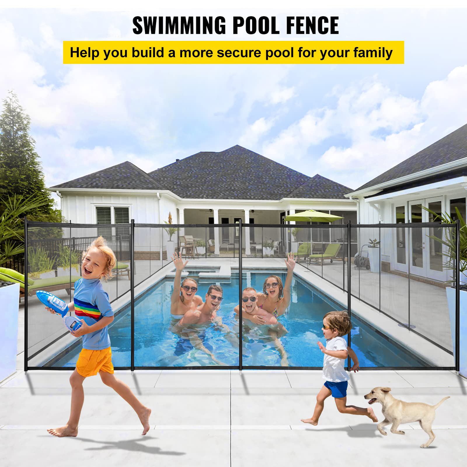 Custom DIY Temporary Portable Folding Child Removable Plastic Vinyl PVC Panel Mesh Swimming Safety Pool Fence with Lockable Gate