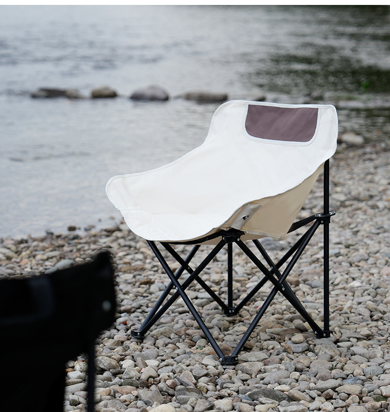 Leisure folding outdoor portable ultra-light moon camping chair for sketch comfortable small Maza back chair