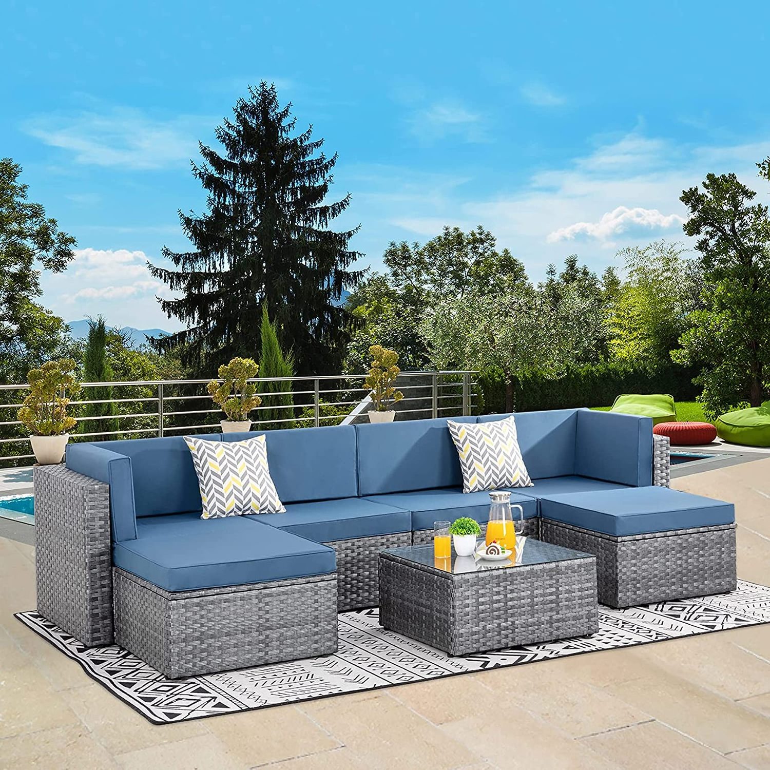 Explosive Products Patio Furniture Outdoor Chair Rattan Rattan Outdoor Furniture L Shape Rattan Furniture Outdoor Grey