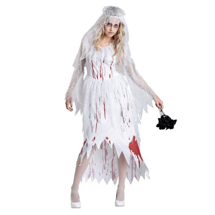 Wholesale  Halloween Cosplay Costume Adulte Cosplay Horreur Sanguine Femme Police Zombie Costume