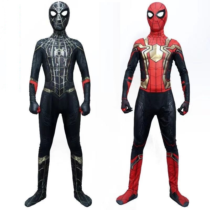 Spider Man Spiderman Costume Fancy Jumpsuit  Adult And Children Halloween Cosplay Costume Red Black Spandex 3D Cosplay Clothing