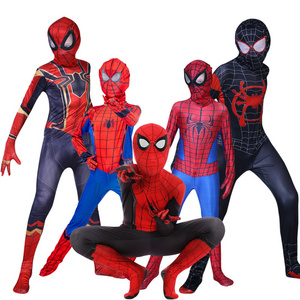 Spider Man Spiderman Costume Fancy Jumpsuit  Adult And Children Halloween Cosplay Costume Red Black Spandex 3D Cosplay Clothing