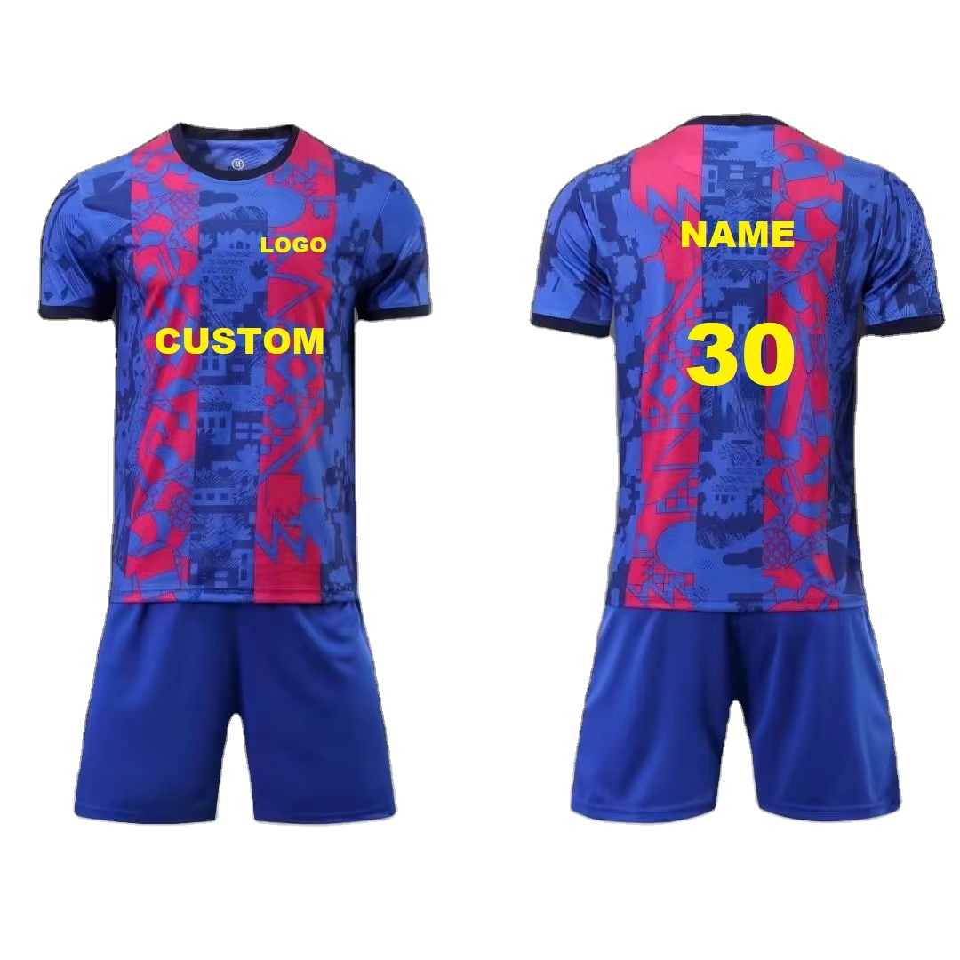 Custom new design quick dry mens team wear club football shirt soccer uniform sets soccer jersey with short sleeves