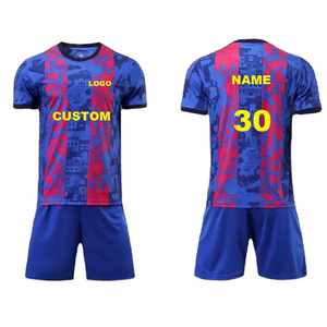 Custom new design quick dry mens team wear club football shirt soccer uniform sets soccer jersey with short sleeves