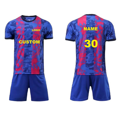 Custom new design quick dry mens team wear club football shirt soccer uniform sets soccer jersey with short sleeves