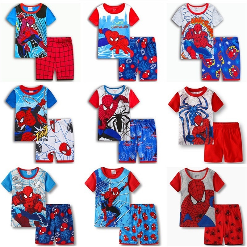 Wholesale 2019 children cartoon short sleeve sleepwear  kids cartoon pajamas sets boys pajamas sleepwear