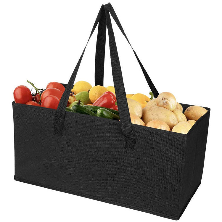 Reinforced Heavy Duty Extra Large Reusable Grocery Shopping Bags Storage Boxes Tote with Handles