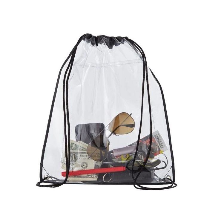 Reusable See Trough Waterproof Water-resistant Clear Transparent PVC Drawstring Storage Backpack Bag