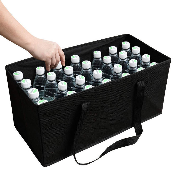 Reinforced Heavy Duty Extra Large Reusable Grocery Shopping Bags Storage Boxes Tote with Handles