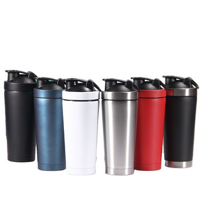 500ML/750ML  Custom Logo Sports Gym Single wall Stainless Steel Travel Protein Shakers Sublimation Shaker water Bottle