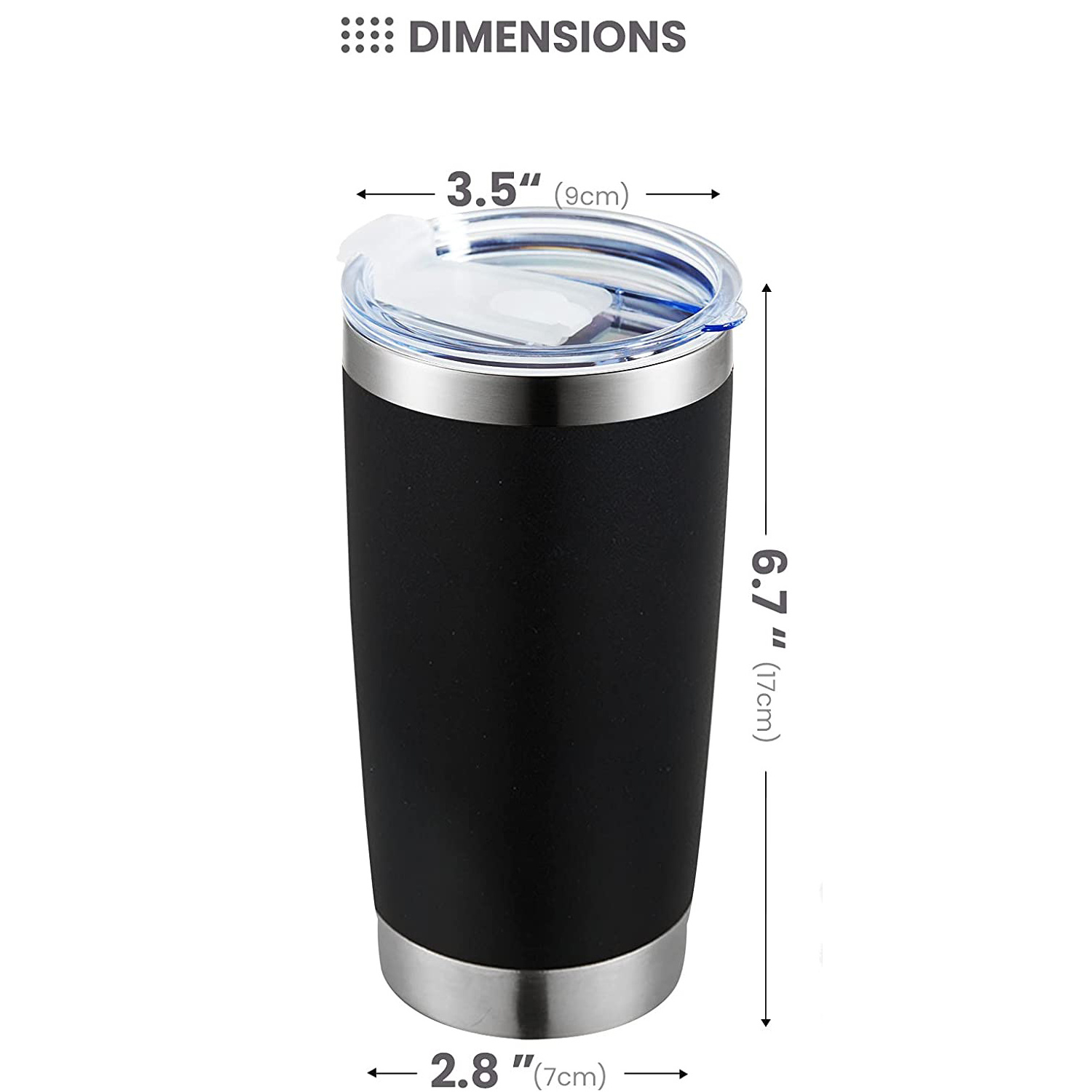 20 oz Stainless Steel Tumbler Cup with Lid Powder Coated Coffee Mug Insulated Travel Tumblers for Cold and Hot Drinks