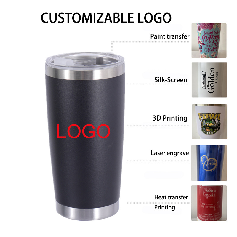 20 oz Stainless Steel Tumbler Cup with Lid Powder Coated Coffee Mug Insulated Travel Tumblers for Cold and Hot Drinks