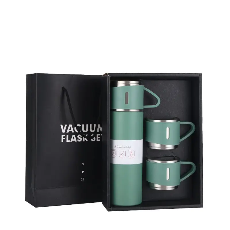 Thermos Double Wall Drinking Coffee Bottle 500ML Gift Tumbler Cups Set Stainless Steel Vacuum Tumbler Flask Set